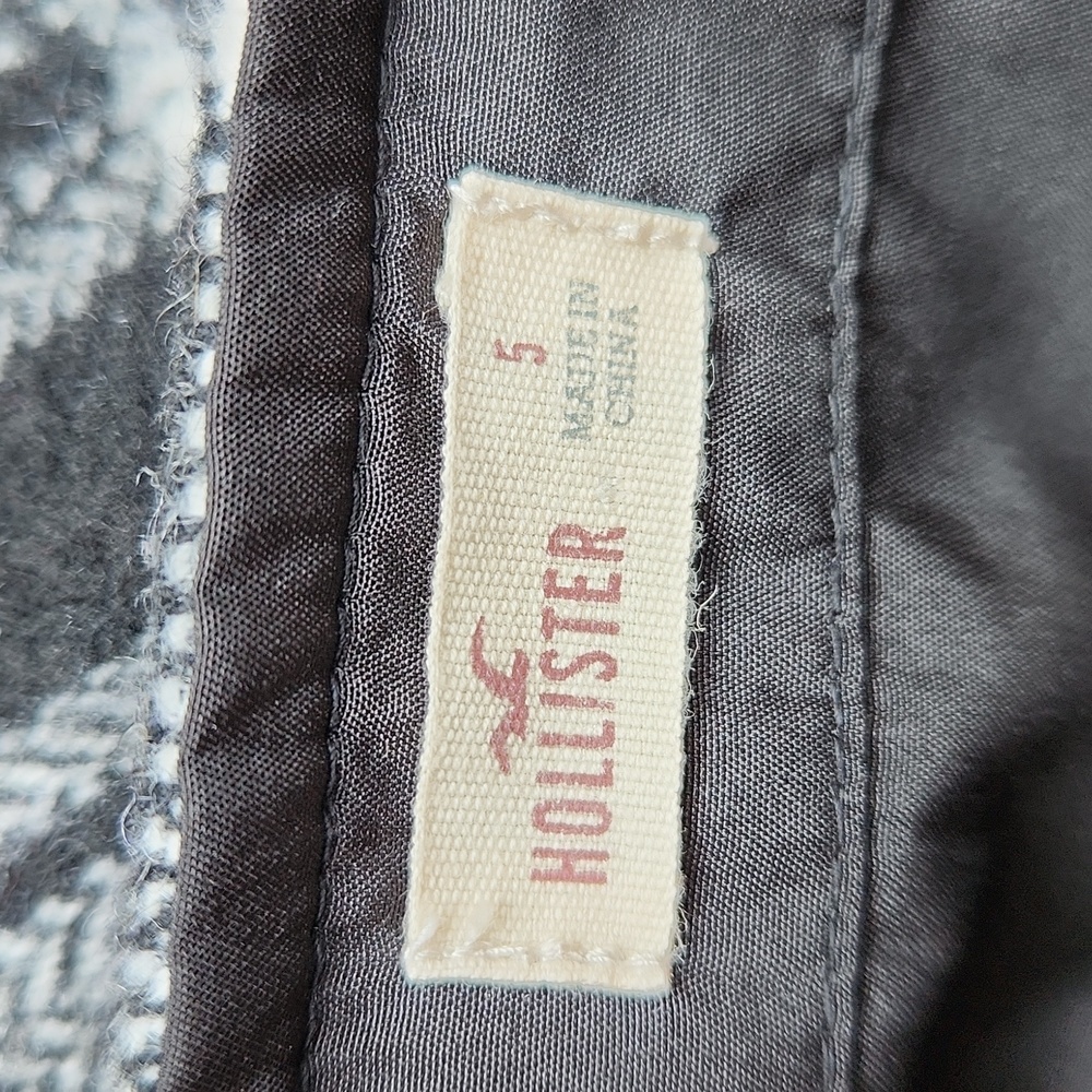 Hollister Wool Blend Plaid Skirt Black White Exposed Side Zipper Fully Lined S - Picture 6 of 17